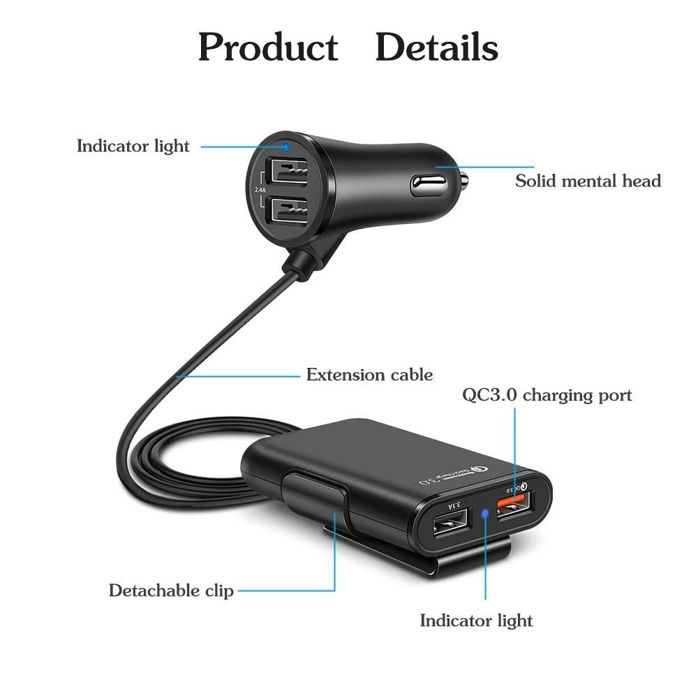 AutoBolt - 4 Ports Car Fast Charger - MTR210