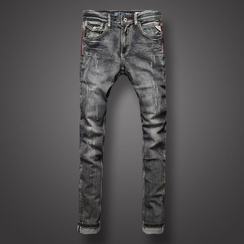 Black Gray Color Denim Jeans - MTR210