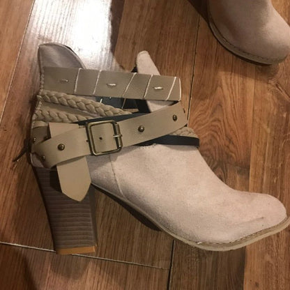 Buckle Strap Ankle Boots - MTR210