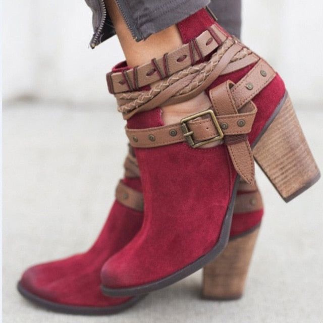 Buckle Strap Ankle Boots - MTR210