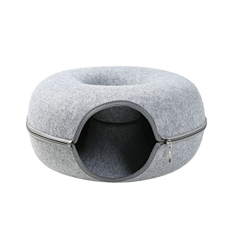 CatCave - Interactive Basket Natural Felt Cuddly Cat Cave Bed - MTR210