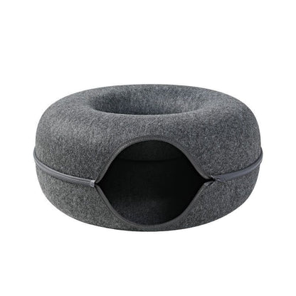 CatCave - Interactive Basket Natural Felt Cuddly Cat Cave Bed - MTR210