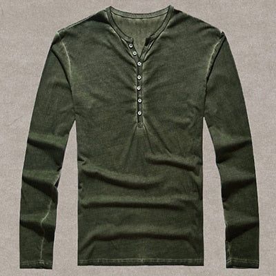 Cotton Vintage Mens Long Sleeve Shirt - MTR210