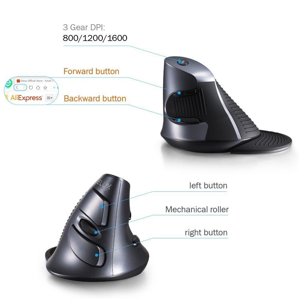 ERGONOMIC VERTICAL WIRELESS MOUSE - MTR210