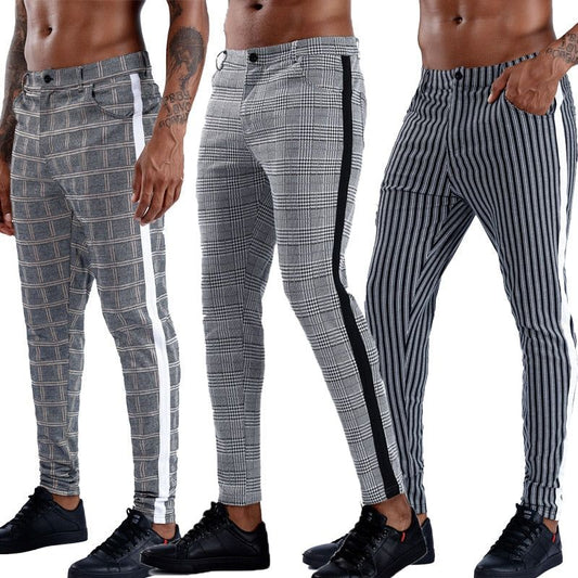 Elastic Casual Plaid Pants - MTR210