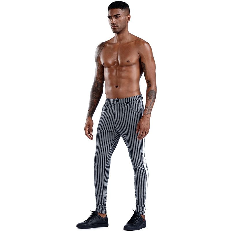 Elastic Casual Plaid Pants - MTR210