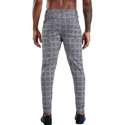 Elastic Casual Plaid Pants - MTR210