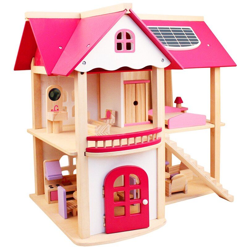 Wooden Dollhouse W/ Furniture - MTR210