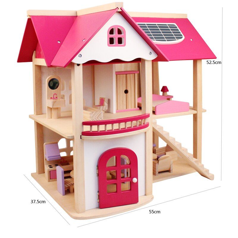 Wooden Dollhouse W/ Furniture - MTR210