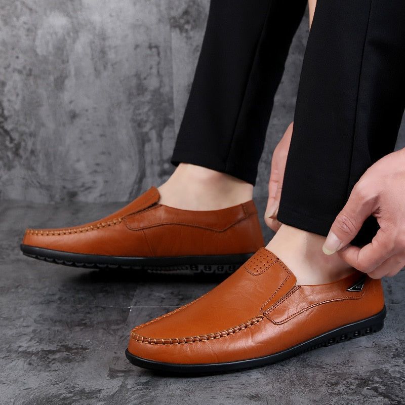 Genuine Leather Mens Moccasin Shoes - MTR210