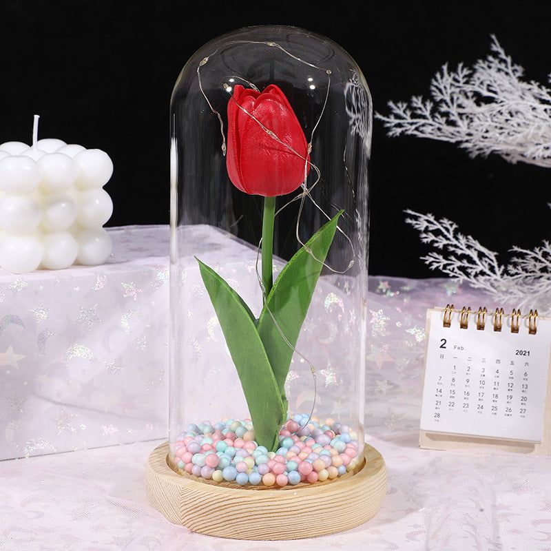 Glass-covered Perpetual Flower Night Light Ornaments - MTR210