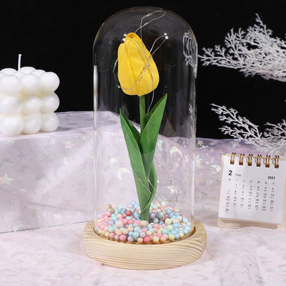 Glass-covered Perpetual Flower Night Light Ornaments - MTR210