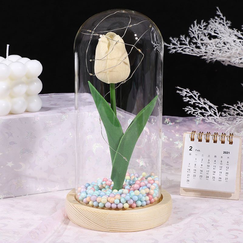 Glass-covered Perpetual Flower Night Light Ornaments - MTR210