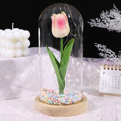 Glass-covered Perpetual Flower Night Light Ornaments - MTR210