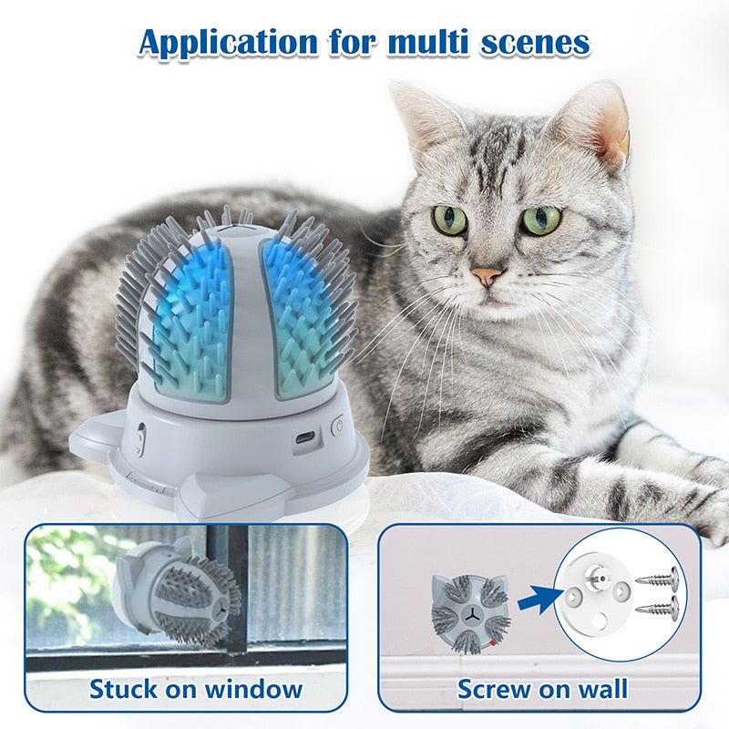 KatKleene - Cat Self Groomer with Catnip Automatic Rotating Cat Massager - MTR210