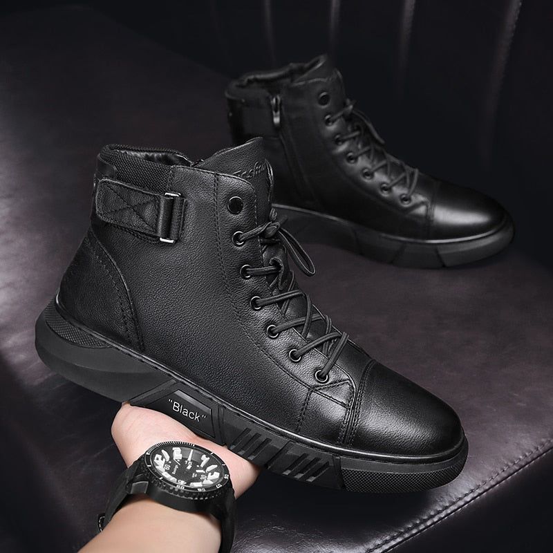 Men’s Black Leather Boots - MTR210