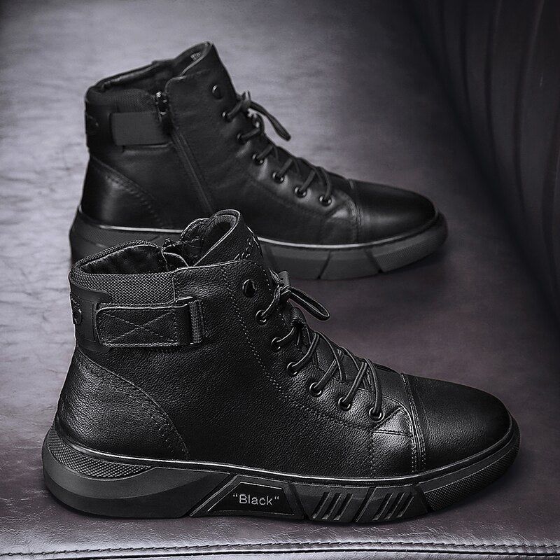 Men’s Black Leather Boots - MTR210