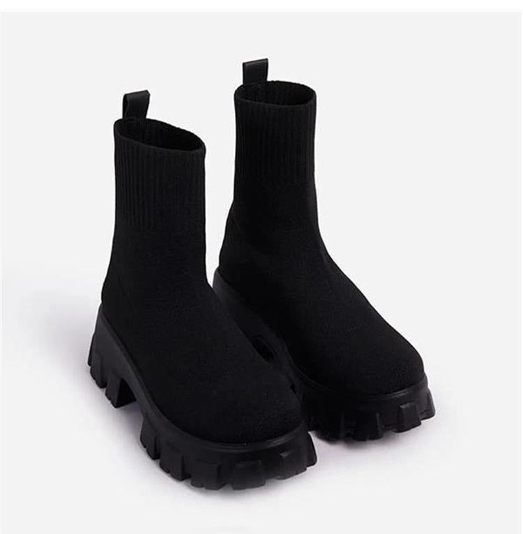 Platform Sock Fall Boots - MTR210