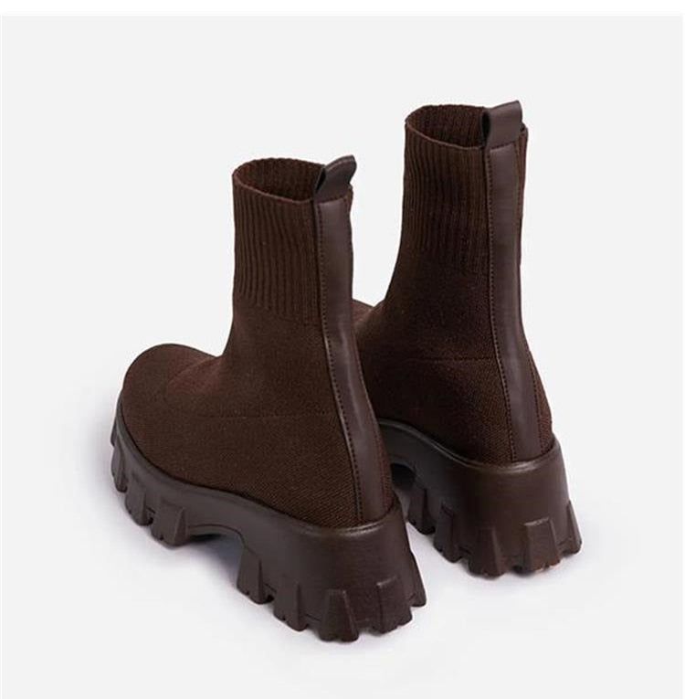 Platform Sock Fall Boots - MTR210