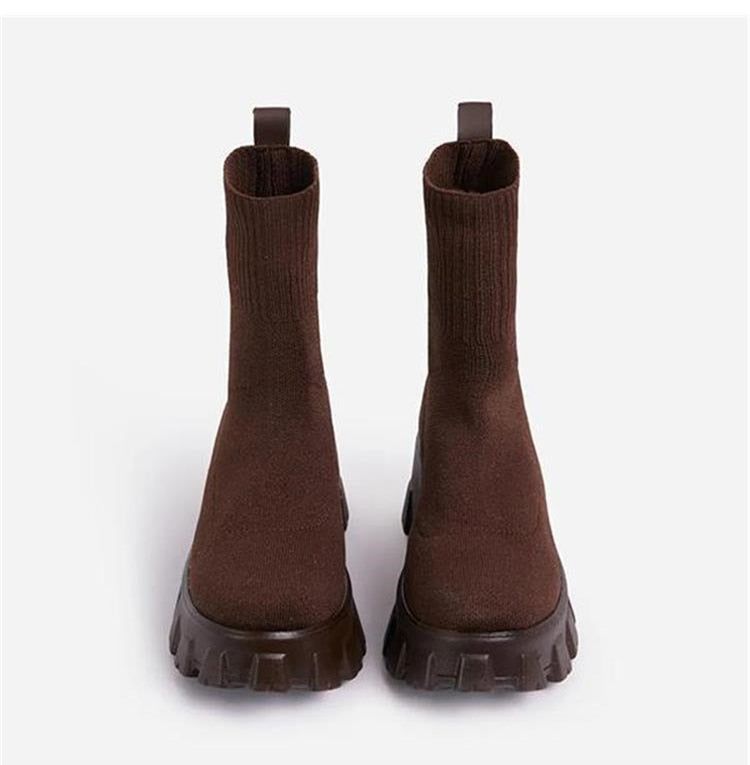 Platform Sock Fall Boots - MTR210