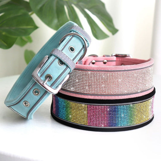 PoochDazzle - Crystal Rhinestone Reflective Dog Collar - MTR210