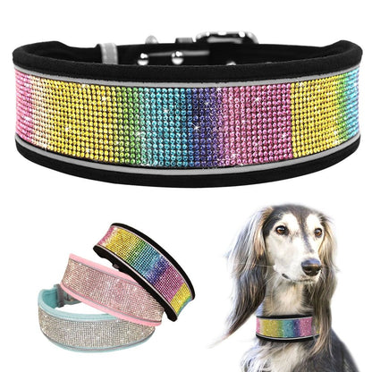 PoochDazzle - Crystal Rhinestone Reflective Dog Collar - MTR210