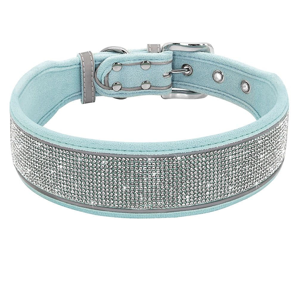 PoochDazzle - Crystal Rhinestone Reflective Dog Collar - MTR210