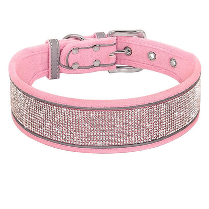 PoochDazzle - Crystal Rhinestone Reflective Dog Collar - MTR210