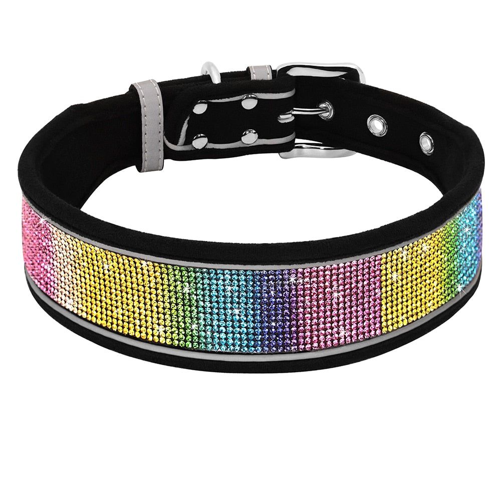 PoochDazzle - Crystal Rhinestone Reflective Dog Collar - MTR210