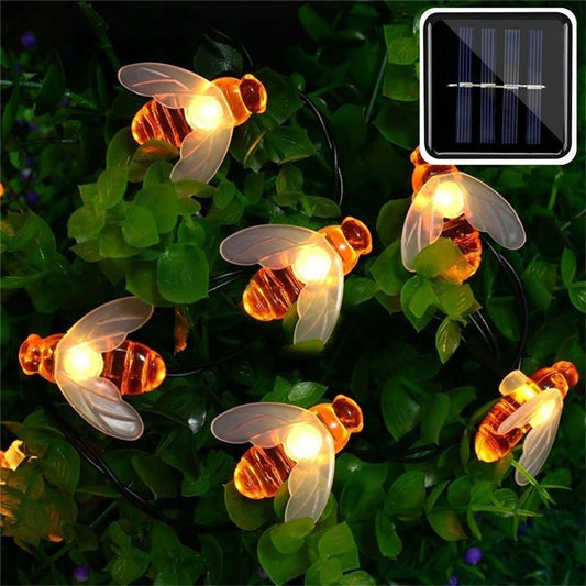 SOLAR POWERED HONEYBEE DESIGN LED FAIRY LIGHTS (50PCS) - MTR210