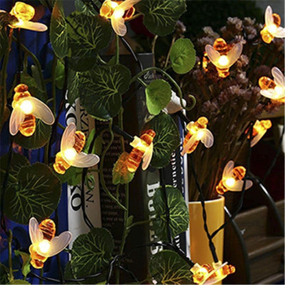 SOLAR POWERED HONEYBEE DESIGN LED FAIRY LIGHTS (50PCS) - MTR210