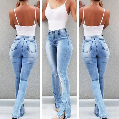 Stretch Flare High Waist Jeans - MTR210