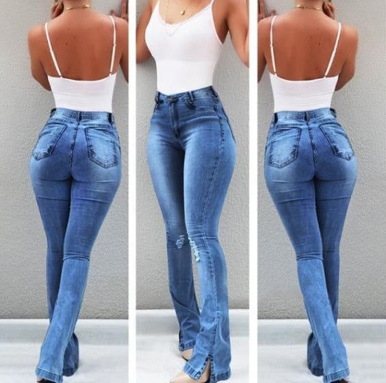 Stretch Flare High Waist Jeans - MTR210