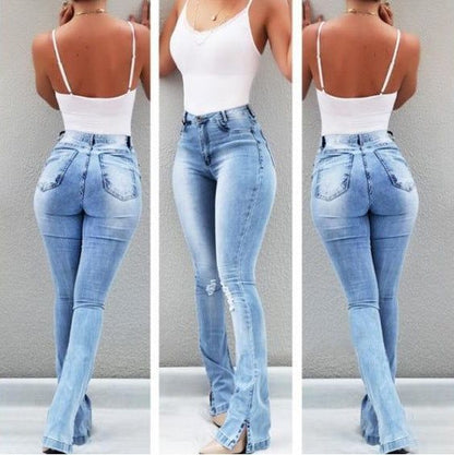 Stretch Flare High Waist Jeans - MTR210