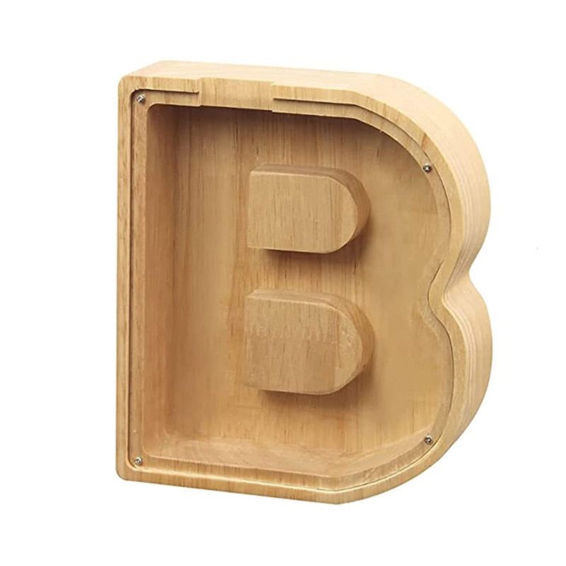 WOODEN ALPHABET PIGGY BANK - MTR210