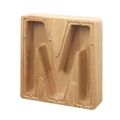 WOODEN ALPHABET PIGGY BANK - MTR210