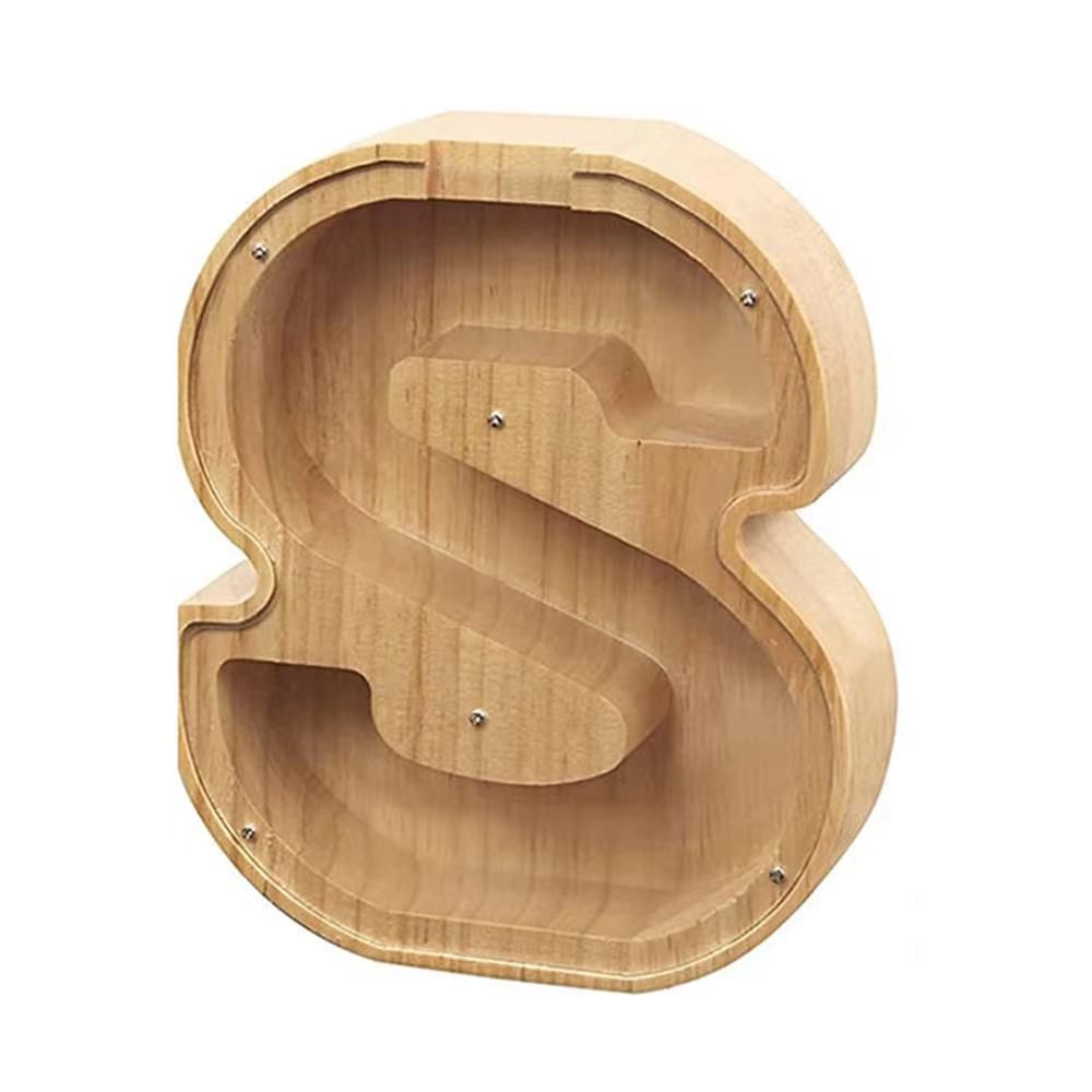 WOODEN ALPHABET PIGGY BANK - MTR210