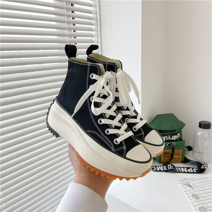 Women's High Top Canvas Trainers - MTR210