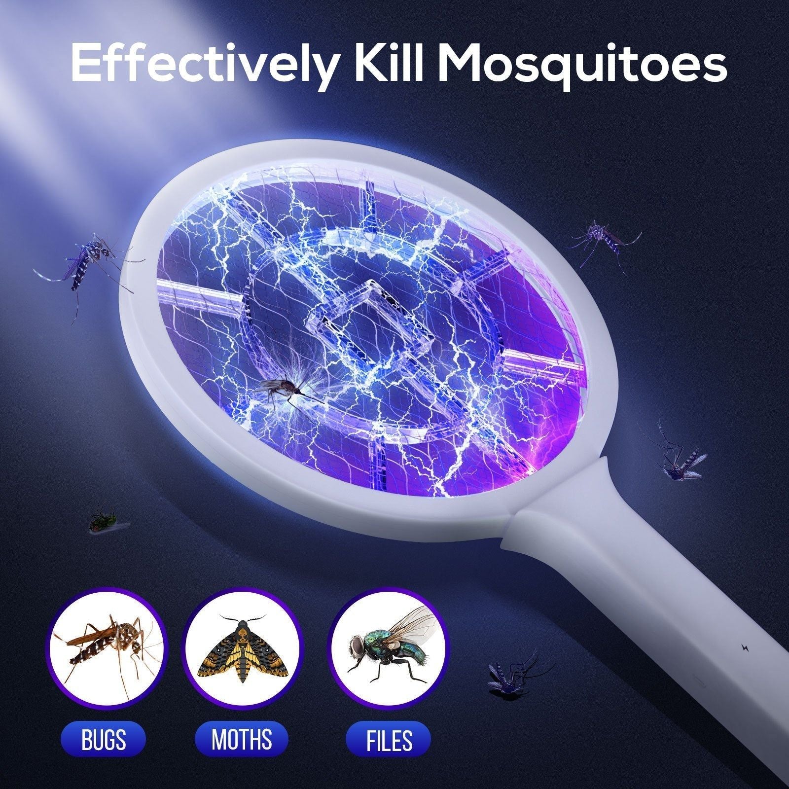 ZapDisc - 6 In 1 LED Display Smart Electric Mosquito Swatter - MTR210